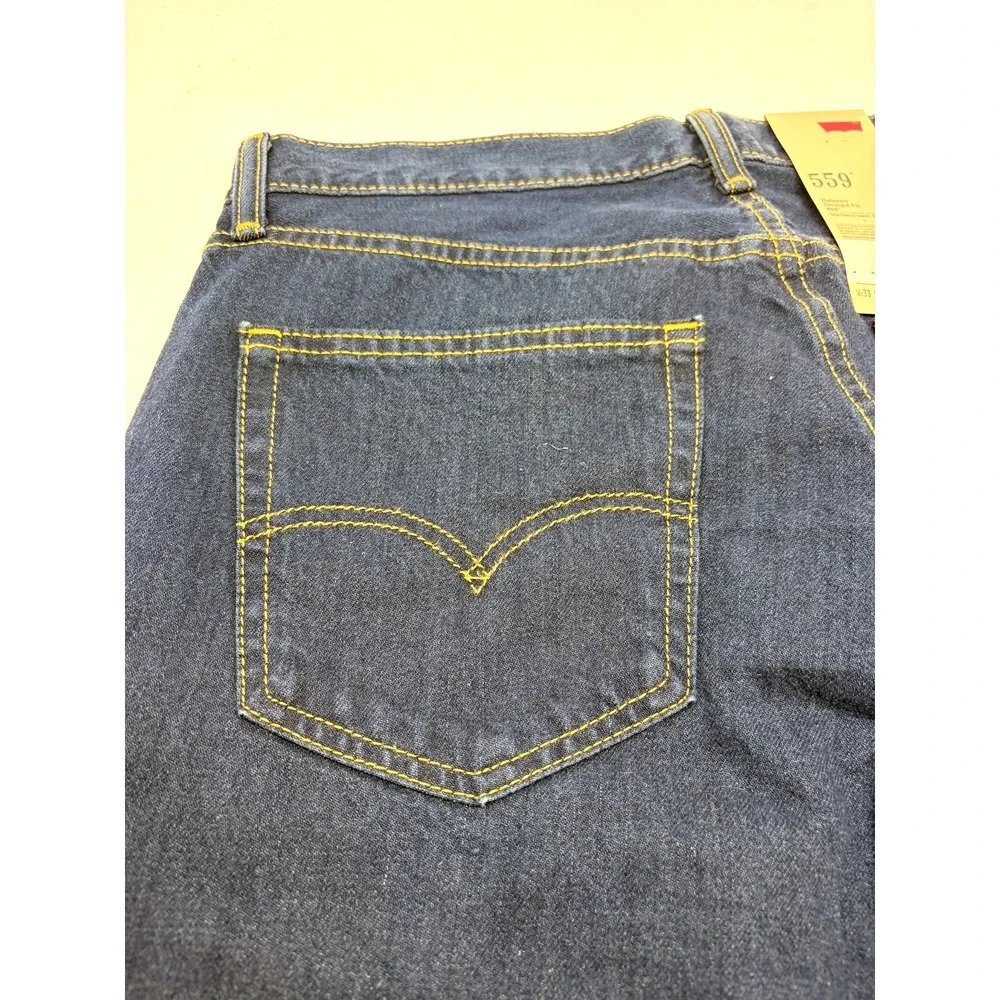 New Levi's 559 Relaxed Straight Fit Jeans Mens 33x34 Dark Wash Denim NWT